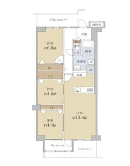 ルネ下鴨東（４階部分）の画像