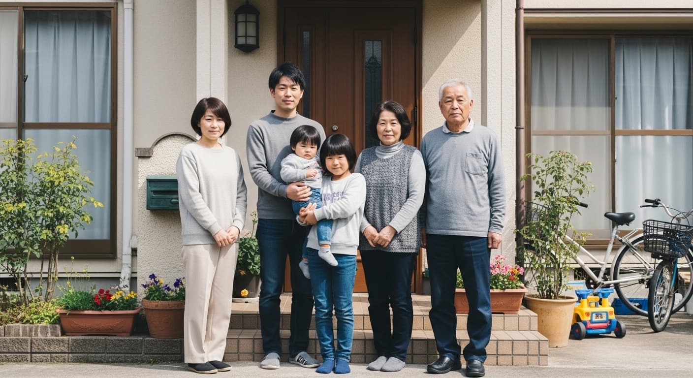 岩倉エリアの二世帯住宅と周辺の宝が池公園・比叡山の風景