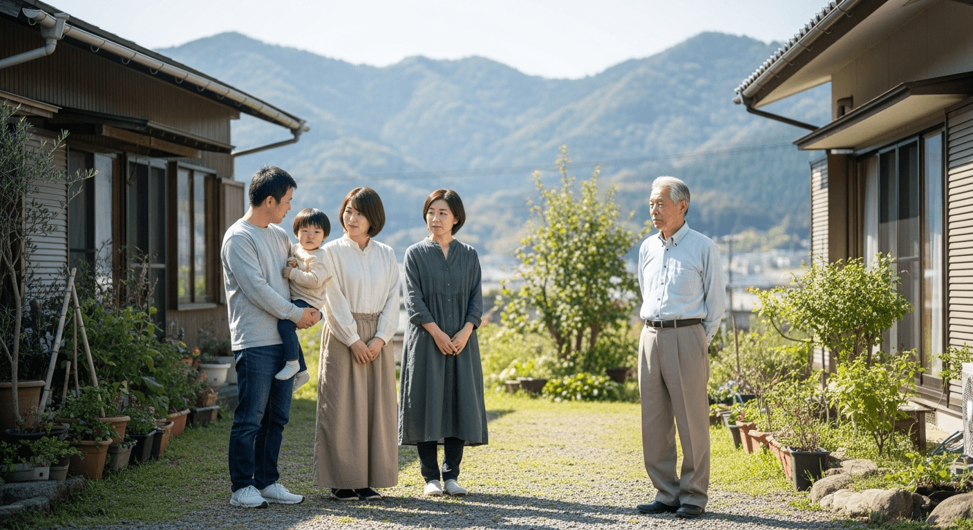 大原エリアの古民家風セカンドハウスと周辺の田園風景・比叡山