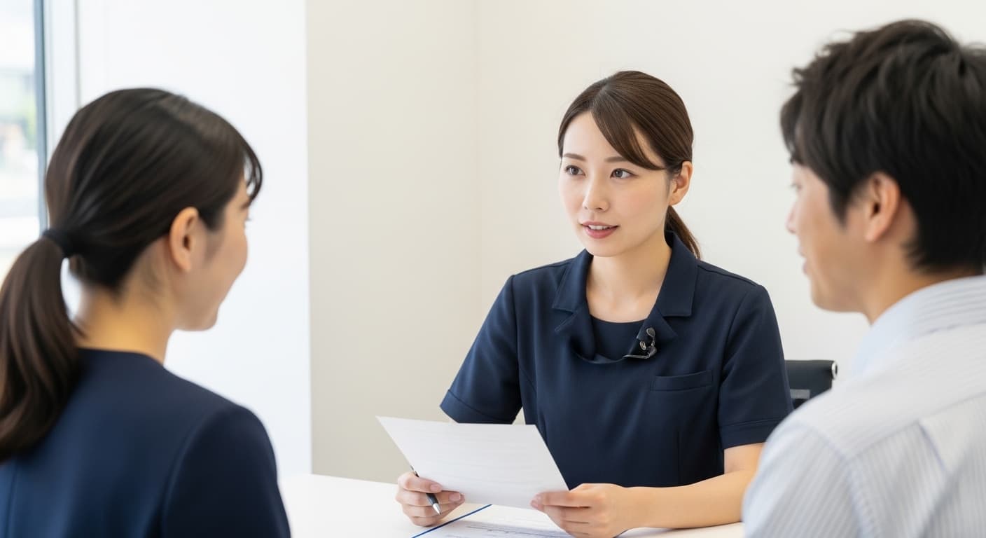 お客様の状況に寄り添いながら一緒に住まいについて考える不動産スタッフの様子