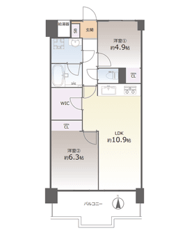 【リライブ修学院|中古マンション】リノベ済み×収納充実で部屋すっきり!5階部分につき眺望・通風良好なお部屋の画像