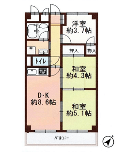 【左京区高野東開町|中古マンション】高野川ハイツ 2階|洛北阪急スクエア約50m・駅徒歩10分圏内・ペット可(規約有)の画像