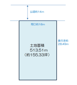 【左京区岩倉北池田町|建築条件無売土地】地下鉄「国際会館」駅徒歩10分・約155坪の整形地・宝ヶ池通り沿い・現状更地の画像